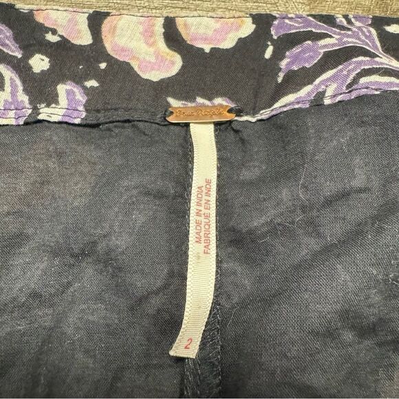 Free People End of the Island Godet Mini Skirt Washed Black Combo Size 2 - Picture 6 of 9